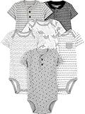 Simple Joys by Carter's Baby Boys' 6-Pack Short-Sleeve Bodysuit, Multicolor/Anchor/Dinosaur/Stripe/Whale, 24 Months