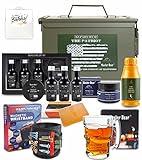 Master Bear Birthday Gifts for Men | 50 Cal Metal Ammo Cans Box Shaving Grooming Set Collection for Him with Happy Bday Card…
