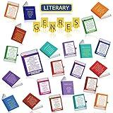Junkin 29 Pieces Genre Reading Posters for Classroom Literary Posters Boards Little Library Books Educational Bulletin Board Decoration for School Classroom Library Wall Decoration