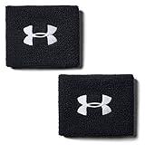 Under Armour Men's 3-inch Performance Wristband 2-Pack , Black (001)/White, One Size Fits All