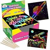 ZMLM Rainbow Scratch Paper Art Crafts Mini Notes Kids Gifts 4 5 6 7 8 9 10 Years Old Girls Boys Students Teens Classroom Prizes School Supplies Birthday Party Travel Toy Activity
