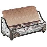 J Devlin Glass Art Stained Glass Business Card Holder – CRD 104 – Handcrafted Desk Accessory for Office, Reception, or Home Workspace – Decorative Glass Card Display Stand