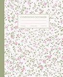Composition Notebook College Ruled: Vintage Pink Flowers Botanical Illustration | Cottagecore Aesthetic Journal for College, School, Office & Work