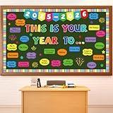 party greeting Welcome Back to School Bulletin Board Decorations This is Your Year to 2025-2026 Bulletin Board Set Inspirational Motivational Paper Cutouts New Year Party Classroom Wall Door Decor