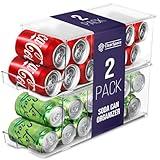 ClearSpace Soda Can Organizer & Soda Can Dispenser for Refrigerator - Fridge Organizer & Stackable Drink Organizer for Fridge or Refrigerator - Holds 12 Cans Each, BPA Free - 2 Pack