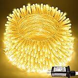 JMEXSUSS 200 LED String Lights Indoor Outdoor Clear Wire, Connectable Warm White Christmas Lights for Bedroom, 66 Ft Twinkle Fairy Classroom Light Plug in for Home Wedding Tree Yard Patio Decor