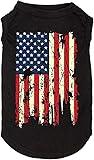 American Flag Dog Shirt - Popsicle 4th of July Funny Graphic T Shirts - Small, Medium, Large - Sport Vest - Black