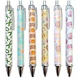 6PC Mental Health Awareness Pens Matters Illness Ribbon World Month Ink Ballpoint Pen Depression Prevention Desk Decor Decoration Office Supplies Items Gift Gifts Bags Accessories for Work
