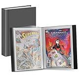 Dunwell Comic Book Storage Album - For Current, Silver Age, Regular Bagged and Boarded, Binder with 6 Super Heavyweight Sleeves, Clear View Cover and Spine, Acid-Free, Gift for Comic Collectors