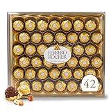 Ferrero Rocher, 42 Count, Premium Milk Chocolate Hazelnut, Chocolates for Gifting, 18.5 oz
