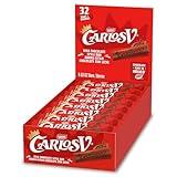 Carlos V Milk Chocolate Style Full-Size Mexican Candy Bar, Bulk Candy Box, Made in Mexico, 32 Count