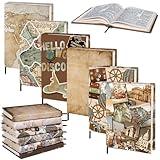 Gilprop 6 Pack Jumbo Stretchable Book Covers, Colorful Covers for Textbook Protection and Care, Washable Reusable Protective for Paperbacks Hardcover Books up to 9 x 11 Inches(Map)