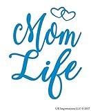 OBlu Mom Life Dual Heart Decal Vinyl Sticker Graphics|UR Impressions|for Cars Trucks SUV Vans Walls Windows Laptop|Olympic Blue|5.5 X 4.4 Inch|URI305-OB