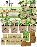 9 Herb Seeds Indoor Garden Kit - Non-GMO Basil, Mint, Parsley - Gardening Gift for Women, Mom, Friends - Housewarming, Birthday, Christmas Gift - Complete Starter Set with Pots, Soil, Markers & Tools