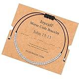 John 15:13 Christian Bracelets for Women Bible Verse Morse Code Bracelets Inspirational Faith Gifts for Best Friends Sister