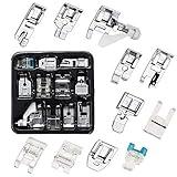 Presser Feet Set 11Pcs Snap On Sewing Machine Foot for Brother Singer Janome Babylock Kenmore Low Shank Sewing Machine Use