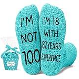 HAPPYPOP 100th Birthday Gift Ideas for Women - Socks for 100 Year Old, Birthday Gifts for Older Elderly Women