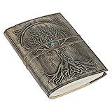 Leather Journal Refillable Lined Paper Tree of Life Handmade writing Notebook Diary leather Bound Daily Notepad for women and men Writing pad for Artist Sketch