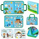 WATINC Portable Board Felt Board Stories Set - 6pack Learning Story Board Gift, Early Educational Travel Storytelling Interactive Play Kit for School Classroom Kids Toddlers (Bible Religious Story)