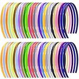 52 Pcs Satin Headbands for Girls DIY Craft Headband 1cm (0.4 inch) Ribbon Girls Headband Fashion Colorful Satin Coverd Hair Band Craft, 26 Colors