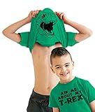 Youth Ask Me About My Trex T Shirt Funny Cool Dinosaur Flip Graphic Print Kids Funny Children's Apparel Flip Tops for Kids Cool Dinosaur Short Sleeve Green M