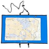 AquaQuest Trail Map Case - 100% Waterproof Dry Bag Map Protector - Outdoor Document Holder with Clear Window & Lanyard- for Hiking, Kayaking, Marine, Travel - Blue