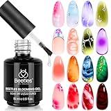 Beetles Blooming Gel 15ml Clear Uv Led Blossom Gel Polish for Spreading Effect Marble Natural Stone Watercolor Floral Print Soak off Diy Nail Art Design Manicure Gift for Women