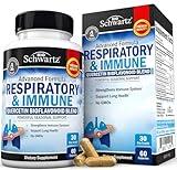 Respiratory & Immune Lung Support Supplement with Quercetin, Vitamin D & Cordyceps, Helps Soothe Respiratory Tissues While Loosening Mucus, Lung Health Vitamins for Women & Men, 60 Capsules