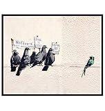 Banksy Wall Art - Banksy Poster - 8x10 Graffiti Wall Art Home Decor on Immigration Discrimination Racism - Gift for Urban Street Artwork Mural Fans - Civil Rights