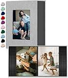 Ejblfe Photo Album 4x6,Linen Cover Slide-in Photo Album Book Can Holds 100 4x6 Photos with 50 Black Sheets for Family,Wedding,Baby and Holiday Pictures (Gray)