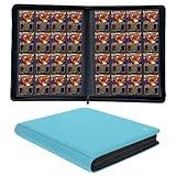 KUOOKING 1000+ Pockets Trading Card Binder, 16-Pocket Card Ablum Compatible with MTG,Sports Cards & Other Standard Size Trading Cards (LIGHT BLUE)