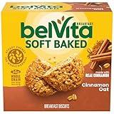 belVita Soft Baked Cinnamon Oat Breakfast Biscuits, Chewy Breakfast Bars, 5 Packs (1 Biscuit Per Pack)