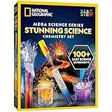 National Geographic Stunning Chemistry Set - Mega Science Kit with 100+ Easy Experiments- Make a Volcano and Launch a Rocket, STEM Projects for Kids Ages 8-12, Science Toys (Amazon Exclusive)