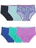 Fruit of the Loom Girls' Big Breathable Underwear, Brief-6 Pack-Assorted