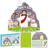 FoszaSzept Easter Jesus Resurrection Scene Standable Craft Kit,Make Your Own He is Risen Diorama Craft, Christian Empty Tomb of Jesus Faith Religious Resurrection Bible for Classroom School Kid(20Set)