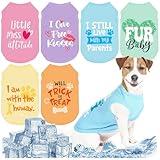 Abbylike 6 Pack Dog Shirts, Summer Stretchy Dog T-Shirts, Instant Cooling Quick Dry Lightweight Pet Sleeveless Shirts, Breathable Cats Puppy Vest, Tank Top for Pet Hunting Training Hiking Camping(M)