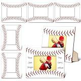 GlikCeil 6 Pcs 8'' x 10'' Baseball Picture Frame Wooden Senior Night Photo Frames Gifts Sport Pattern Decor for Tabletop Display Home Hotel Office Decoration, Fits Display 4'' x 6'' Photos