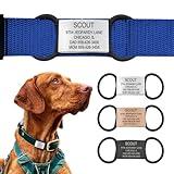 Personalized Dog Tags by ROAD iD | Silent & Durable | Jingle-Free Slide-On Design | Stainless Steel Name Tag Fits Any Collar | Multiple Colors & Sizes for Your Pet's Unique Style