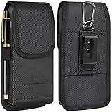 COANJIUO Cell Phone Holster with Card Holder Pouch Belt Clip Men for iPhone 16 15 14 13 12 11 Pro Max Plus Samsung Galaxy S25 S24 S23 S22 Plus FE, L-Black