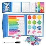 Magnetic Fraction Educational Puzzle,Magnetic Fraction Tiles & Fraction Circles,Montessori Fraction Manipulatives Learning Games for Kids,Fraction Manipulatives for Elementary School