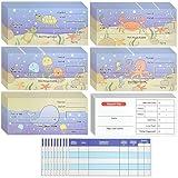BLUE PANDA 150 Sheets Fake Checkbook for Kids Learning - Includes Pretend Deposit Slip & Check Register - Play School Teaching Supplies - Ocean Themed Pretend Checkbook Register - Homeschool Supplies
