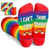 LGBTQ Pride Gifts - Lesbian Gay Gifts, Rainbow Socks for Women Men, LGBTQ Lesbian Gay Pride Socks