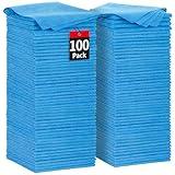 HOMERHYME Shop Towels, 100 Pack Microfiber Towels for Cars, Microfiber Cleaning Cloths, Bulk Multipurpose Lint-Free Cleaning Rag for Mechanic Automotive Garage Office, 11.5"*11.5" Blue