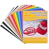 New brothread - 15 Options- 15PCS Embroidery Puffy Foam 9″x12″ Large Size 3MM Creating 3D Embroidery Effect for Caps, Garments, Jackets, Bags, Backpacks and More - Multi Colors
