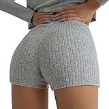 JEUROT Women's Shorts Activewear Butt Scrunch Shorts Cotton Slip Boy Short Underwear Yoga Workout Pants Slip Short for Under Dresses Sexy Clothes (Grey, S)
