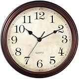 HYLANDA Wall Clock, 9 Inch Silent Non Ticking Classic Battery Operated Clocks, Decorative for Living Room, Bedrooms, Bathroom, Kitchen Office (Bronze)