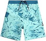 Volcom Boys' Board Shorts - UPF 50+ Quick Dry Swimwear Bathing Suit - Swim Trunks Swimsuit for Boys (8-16), Size Medium, Aqua