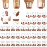 CHUNZEXI 36 Pack Chair Leg Floor Protectors for Hardwood Floors, Silicone Felt Covers Pads Caps, Protect Wood Furniture Feet Floors Noise Reduce and Scratch (Clear Universal L, Fit 1.3"-2")