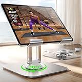 LISEN for iPad Stand Holder Adjustable Tablet Stand for Desk, 2025 for iPad Accessories for Computer Accessories Holder for Desk Kindle Table Mount/Monitor/PS/Switch iPhone 12.9"-4.7" (Sliver)