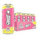 GHOST Energy Drink - 12-Pack, Sour Pink Lemonade, 16oz Cans - Energy & Focus & No Artificial Colors - 200mg of Natural Caffeine, L-Carnitine & Taurine - Gluten-Free & Vegan